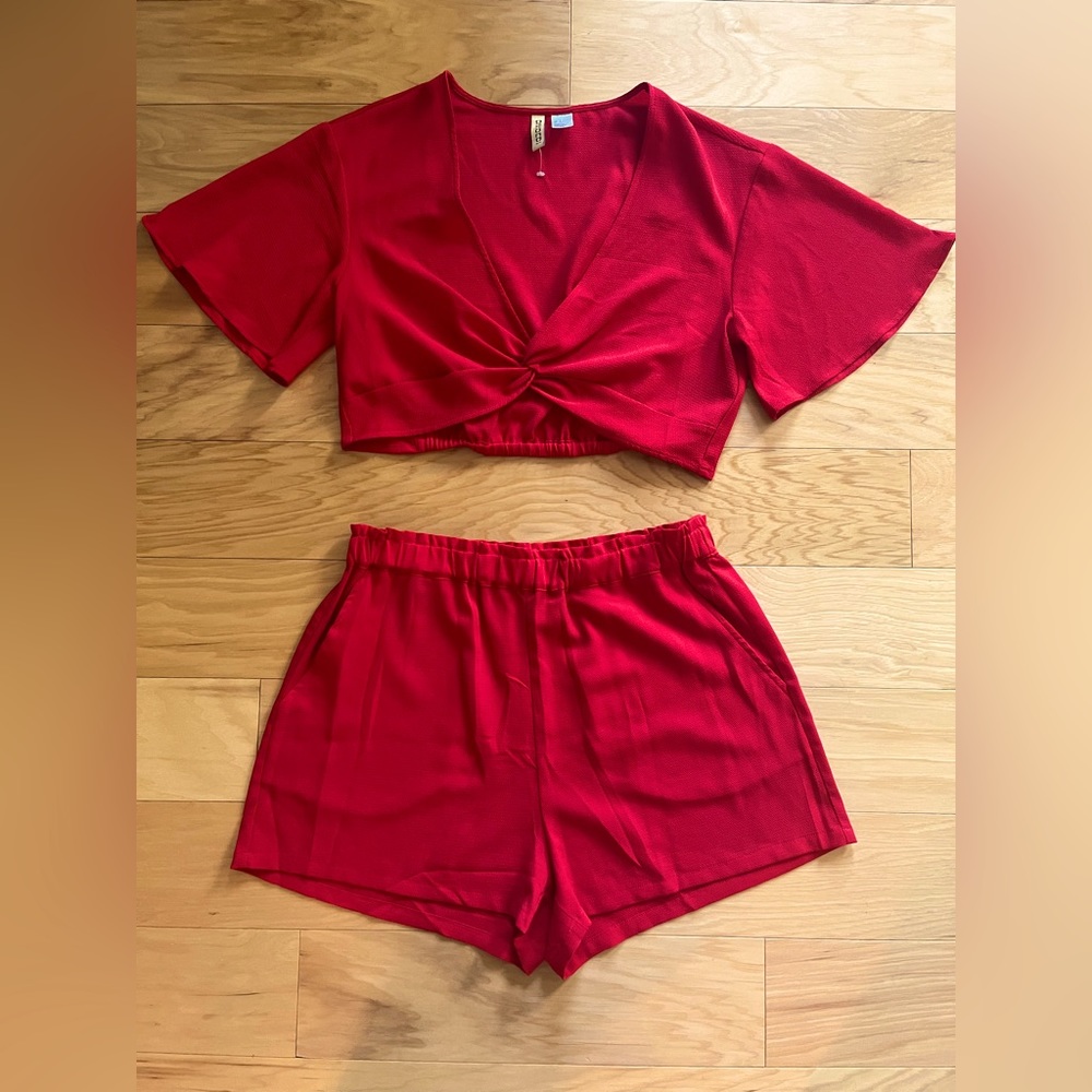 H&M Divided Two-Piece Set in Red